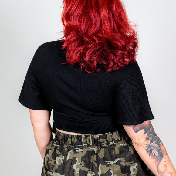 Plus Size ‘Cortese’ Wrap Front Crop Top - Picture 4 of 7